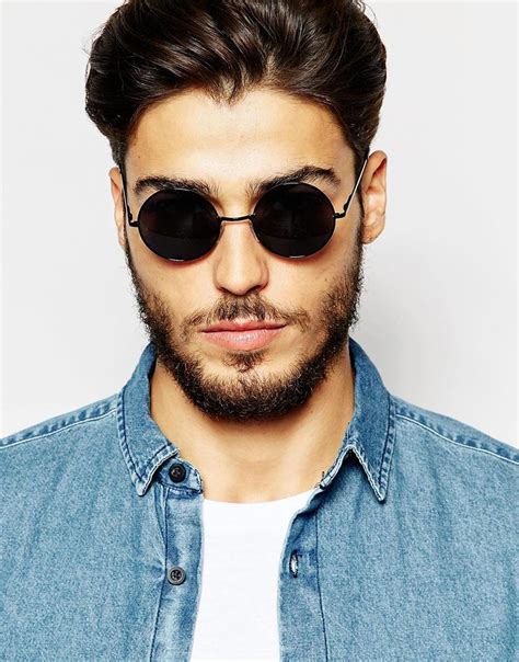 round black sunglasses for men.